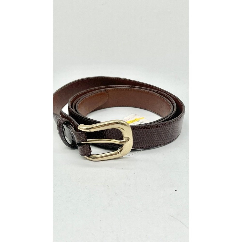 Torino Men’s Belt Ringmark Lizard Brown Brass Buckle Size 40